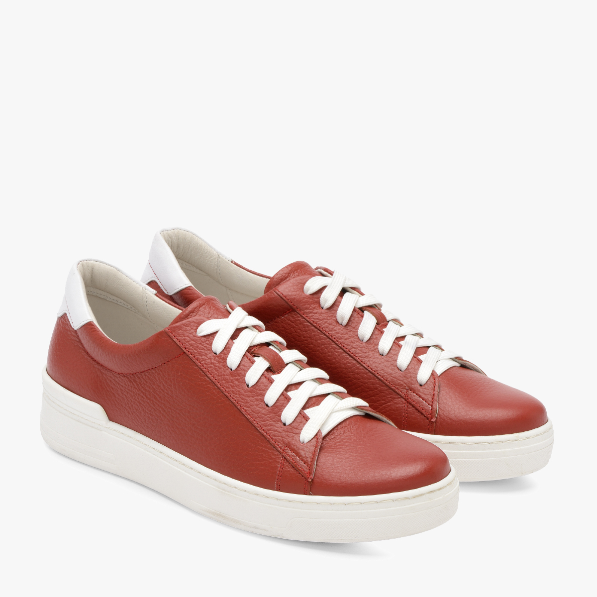 red colour casual shoes